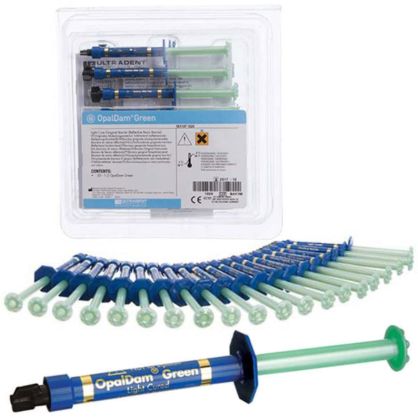 Ultradent 1826 OpalDam Green Liquid Dam Barrier Resin Econo 20/Pk 1.2 mL Ultradent 1826 OpalDam Green Liquid Dam Barrier Resin Econo 20/Pk 1.2 mL